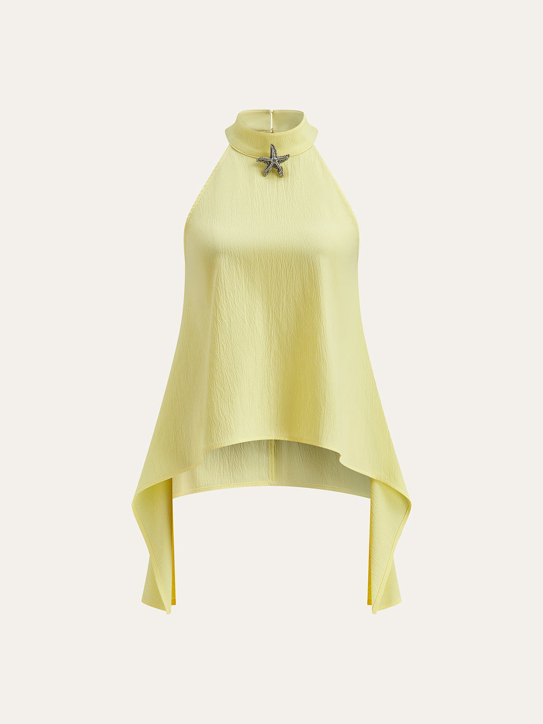 Halter Neck Asymmetrischer Saum Shorts Set