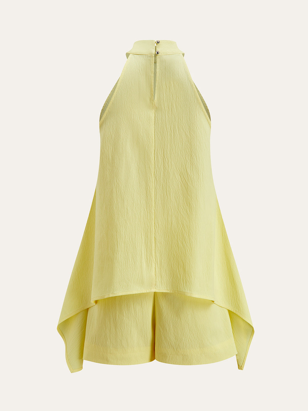 Halter Neck Asymmetrischer Saum Shorts Set