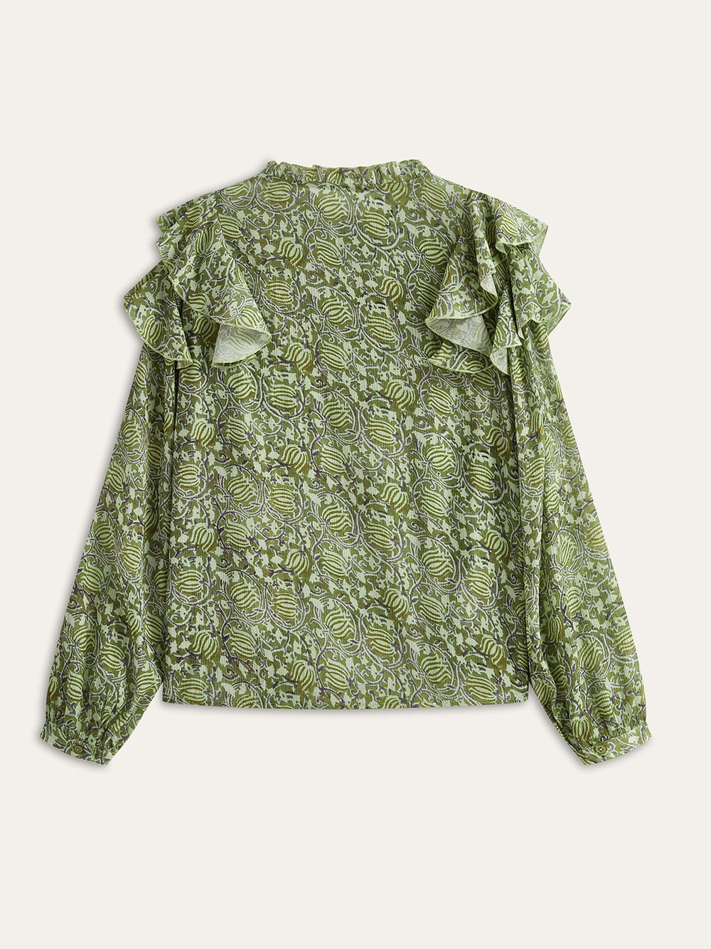 Bluse mit Rüschen und Blumenmuster