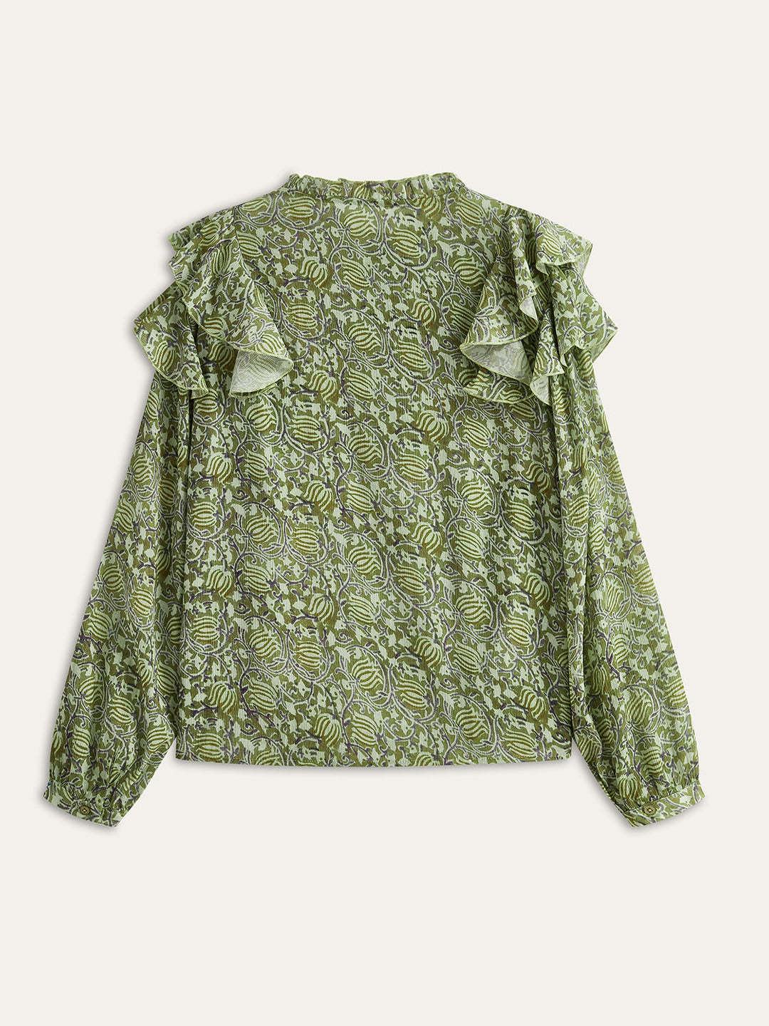 Bluse mit Rüschen und Blumenmuster