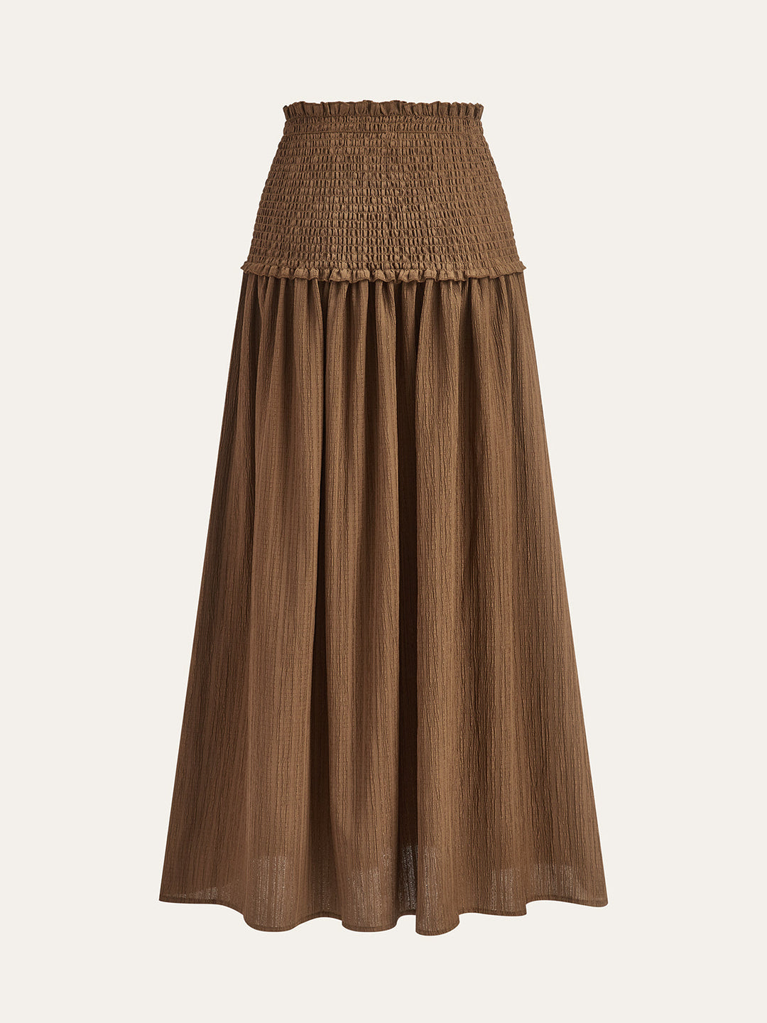 Puffärmel-Crop-Top und Midi-Rock mit gerüschter Taille