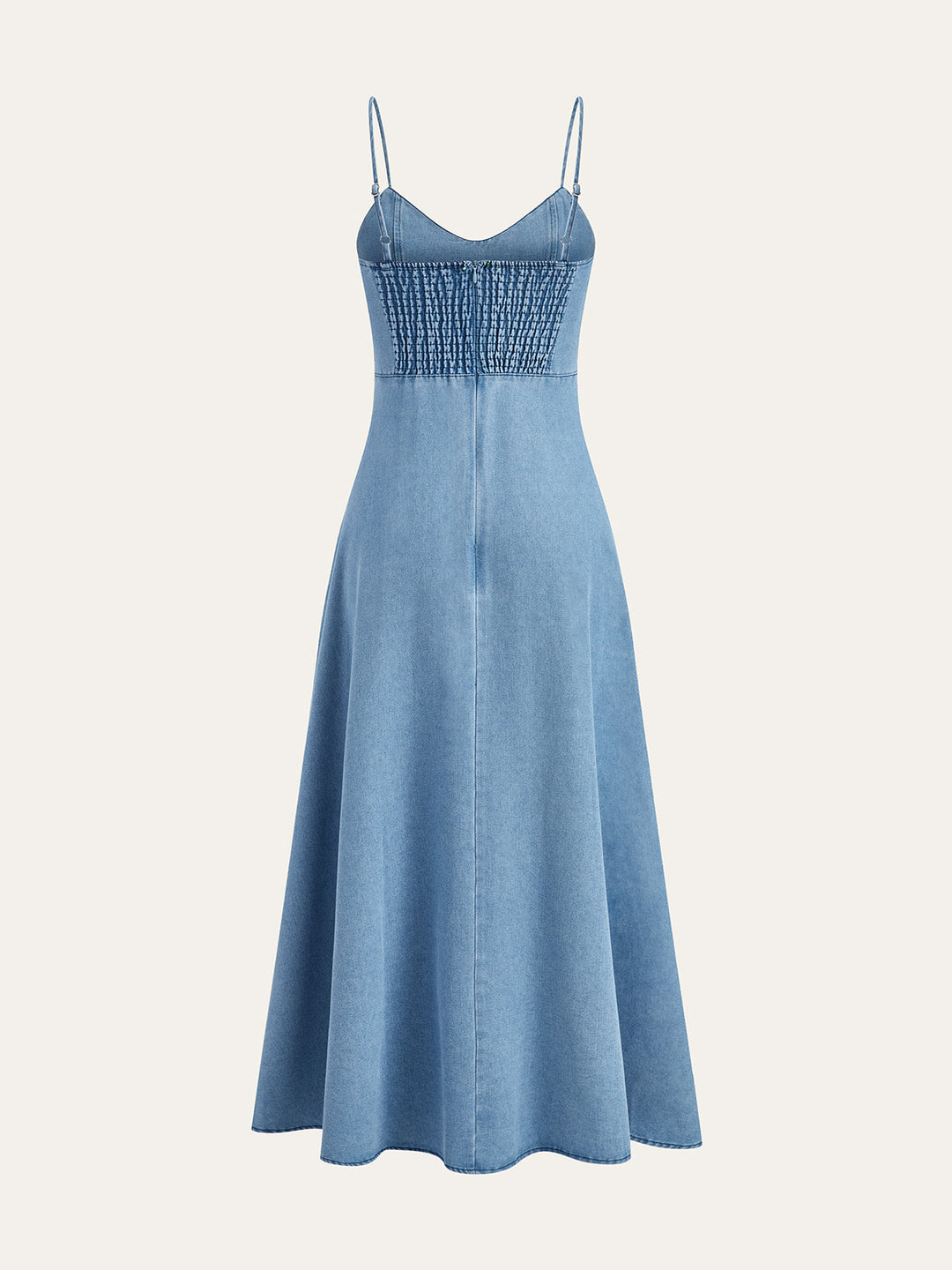 Denim Spaghettiträger Midikleid