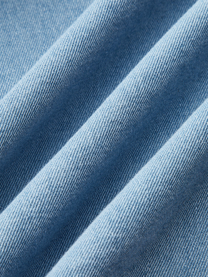 Denim Spaghettiträger Midikleid