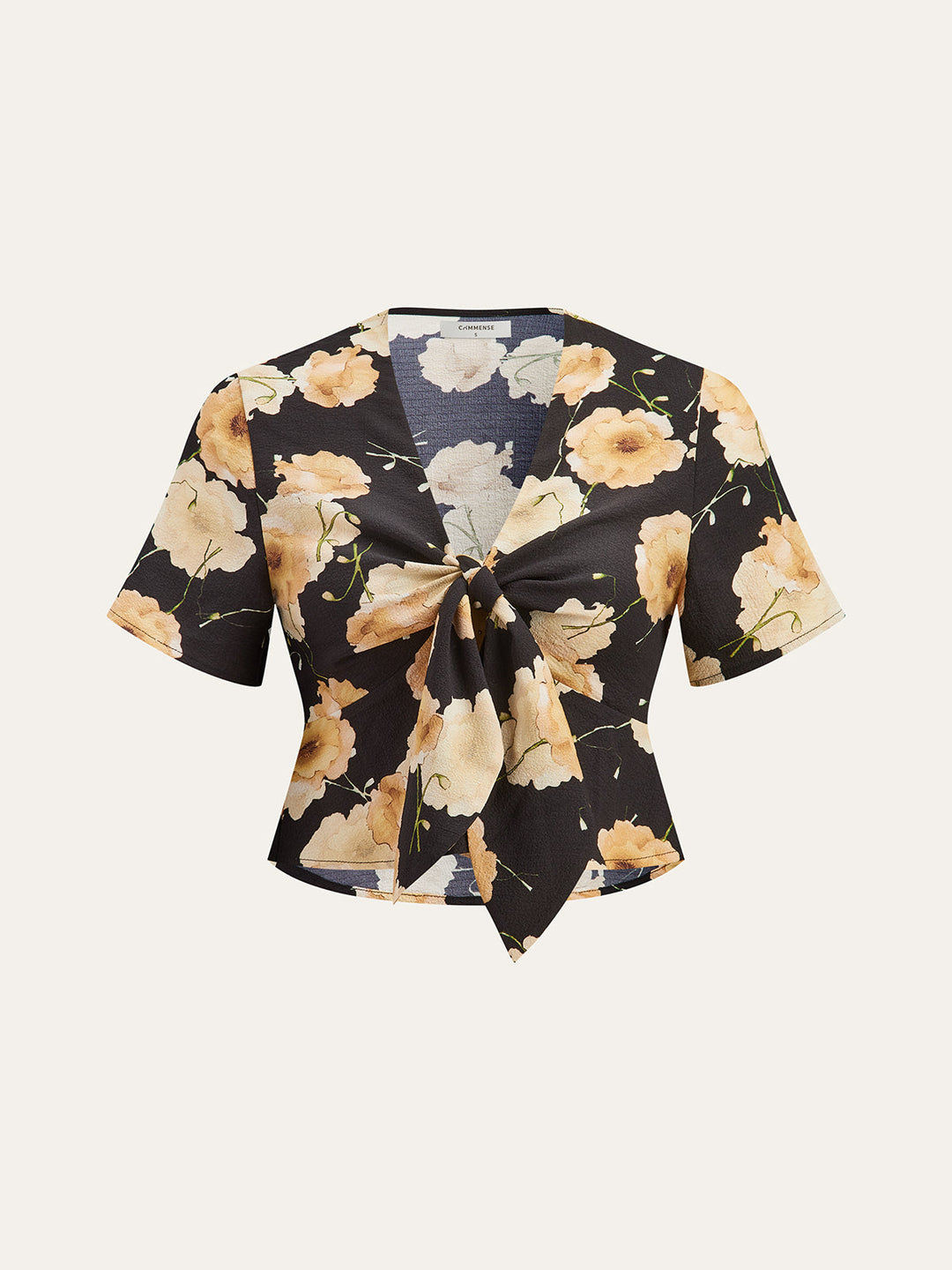 Bluse mit Blumenmuster und Knoten