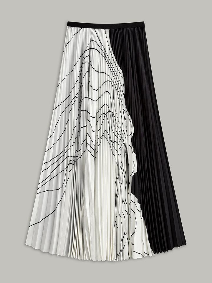 Faltenrock mit abstraktem Print