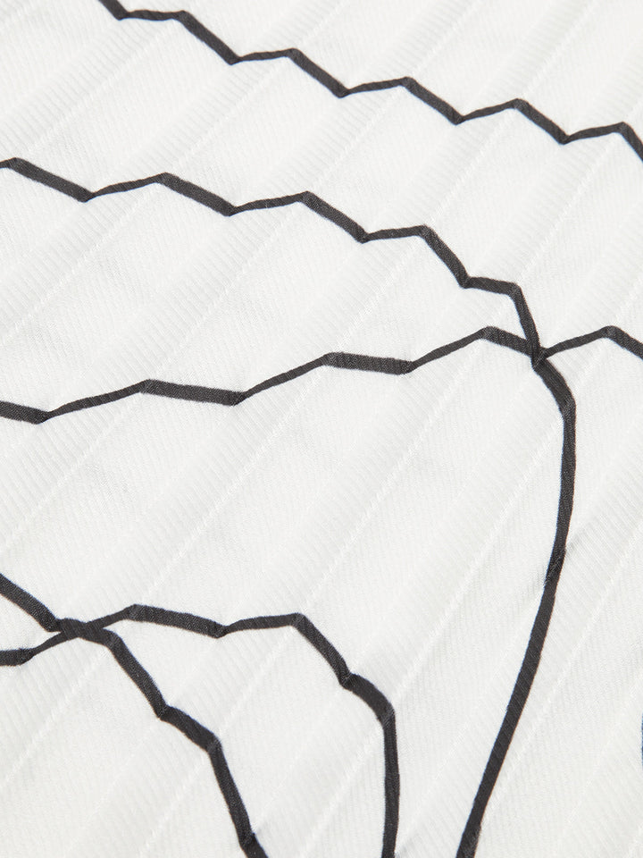 Faltenrock mit abstraktem Print