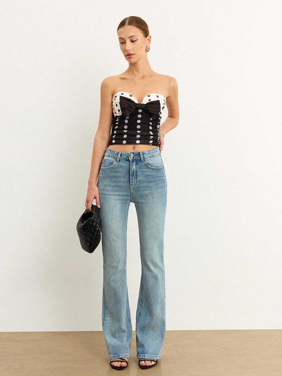 Polka Dot Schleifen-Trägertop