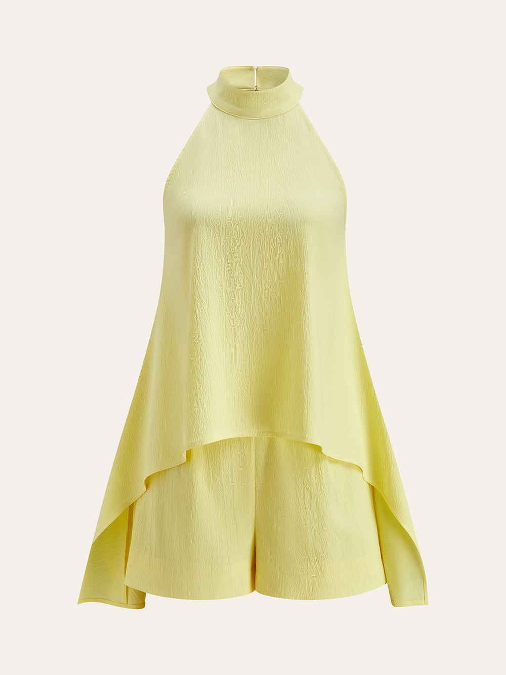 Halter Neck Asymmetrischer Saum Shorts Set