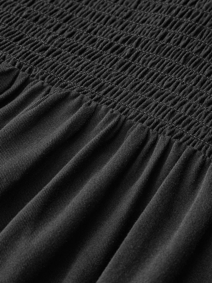 Besticktes Midikleid mit Bindeträgern