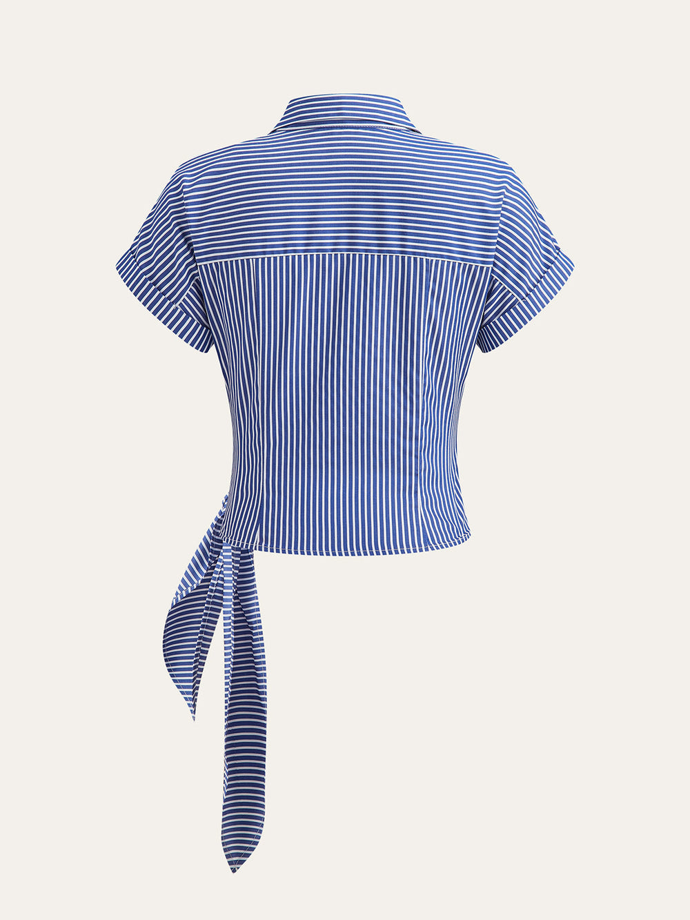 Gestreifte asymmetrische Bluse mit Drapierung