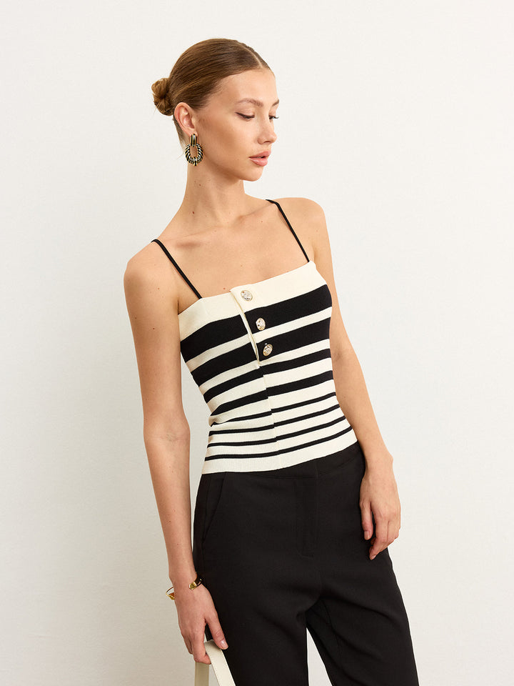 Gestreifter Strick-Tanktop