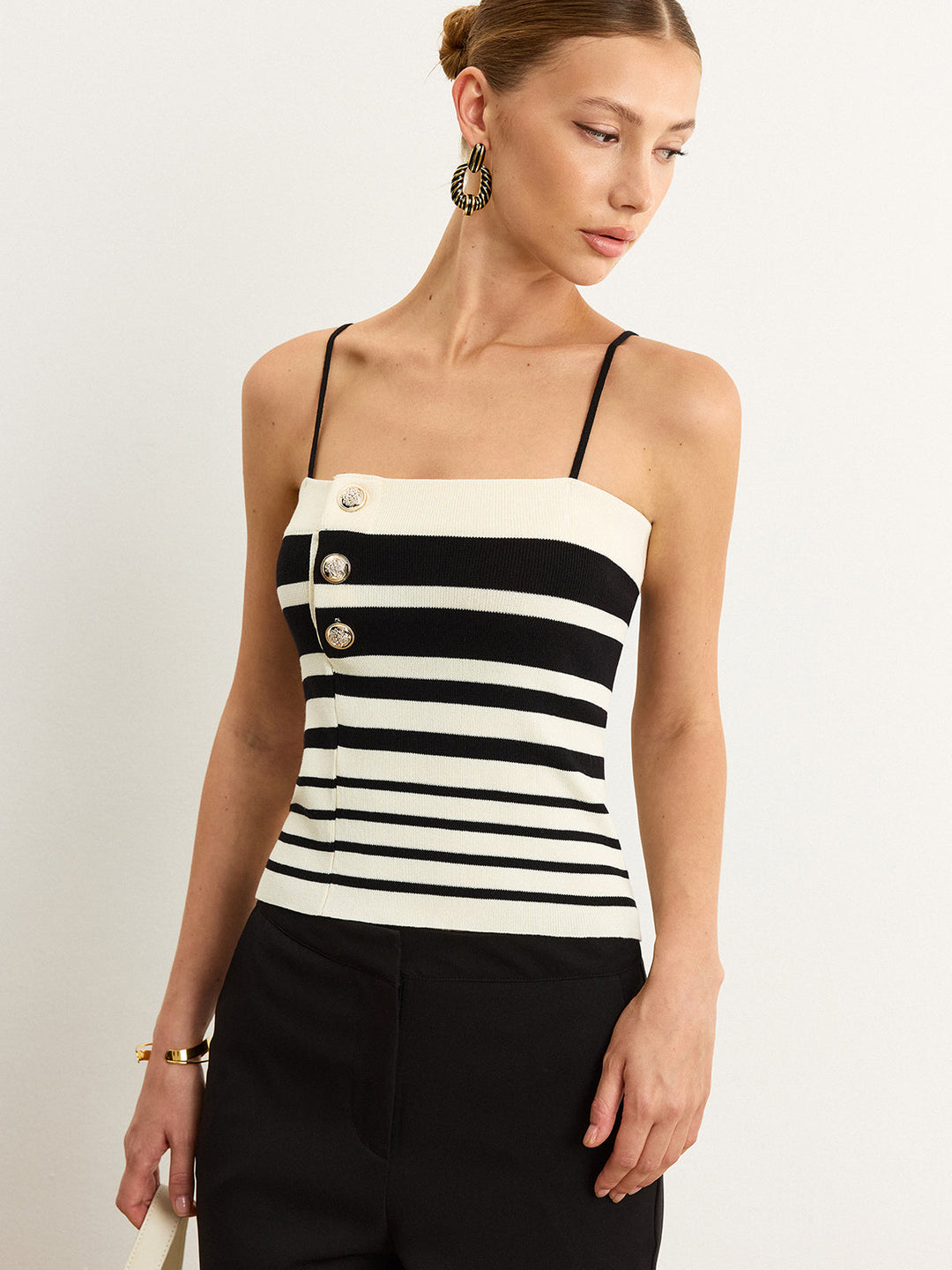 Gestreifter Strick-Tanktop
