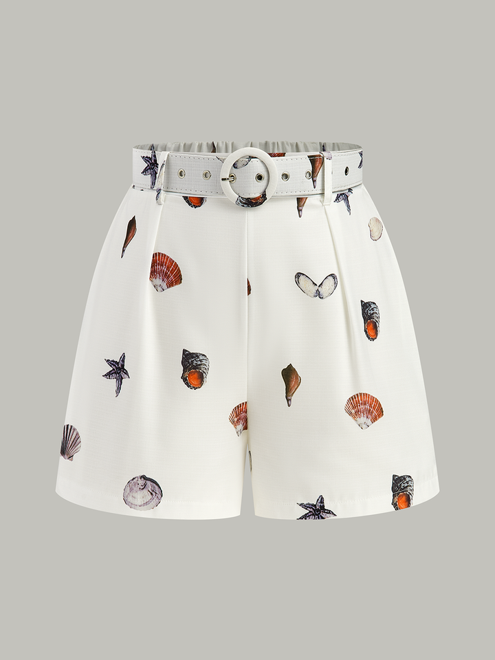 Gürtel-Romper mit Muschelprint