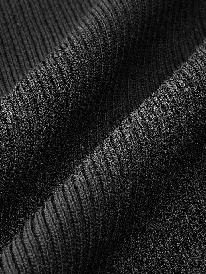 Rippstrick-Midi-Kleid mit Knopfleiste
