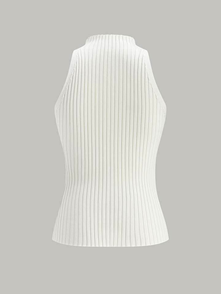 Geripptes Tanktop mit Cut-Out