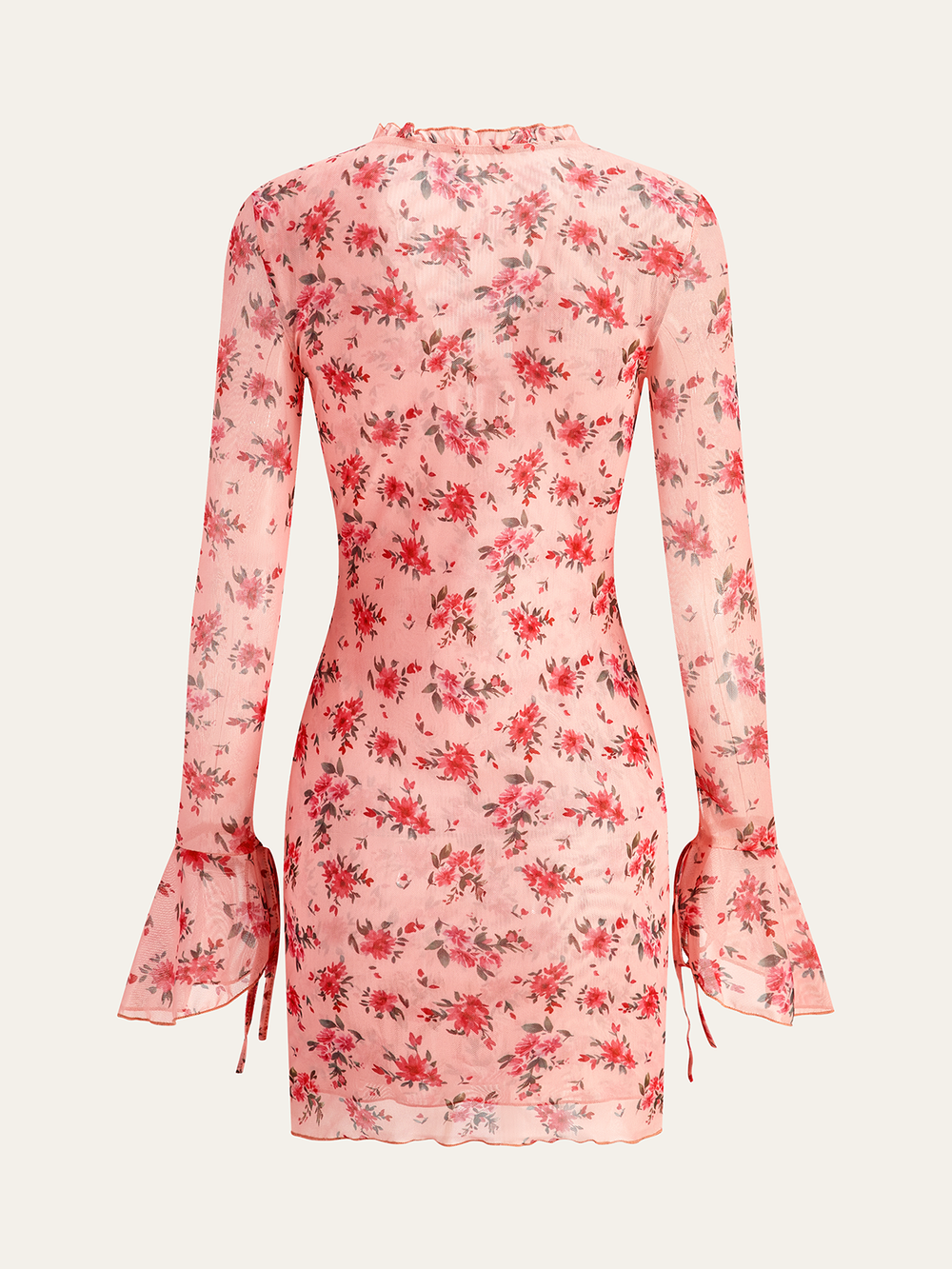 Bedrucktes Kleid mit tiefem V-Ausschnitt