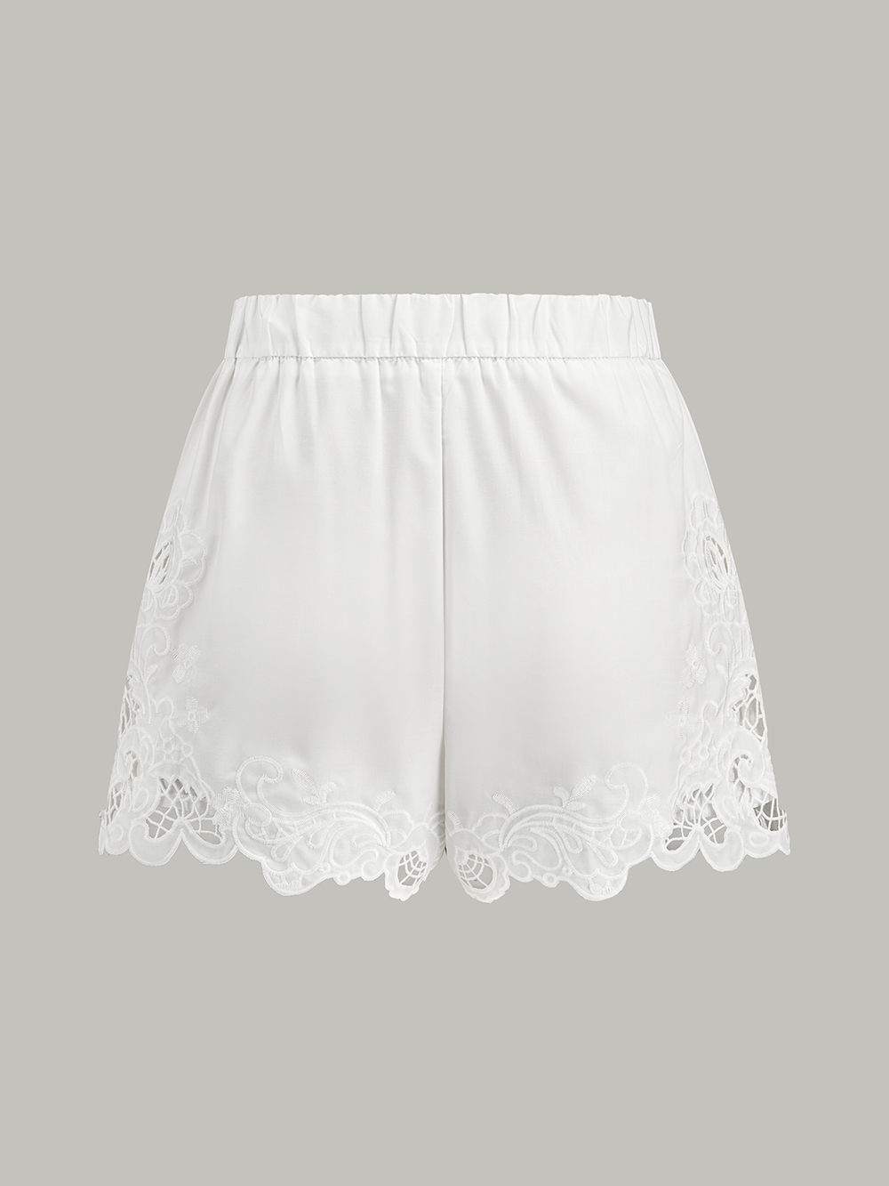 Spitzenbesetzte High-Waist-Shorts