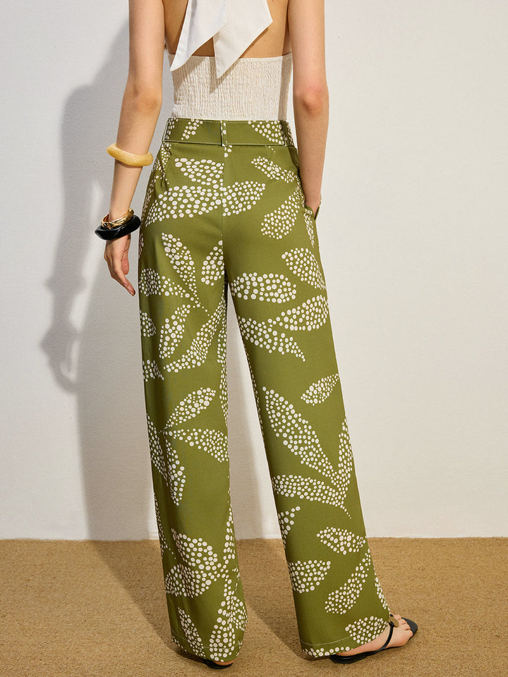 Bedruckte Hose mit mittlerer Taille