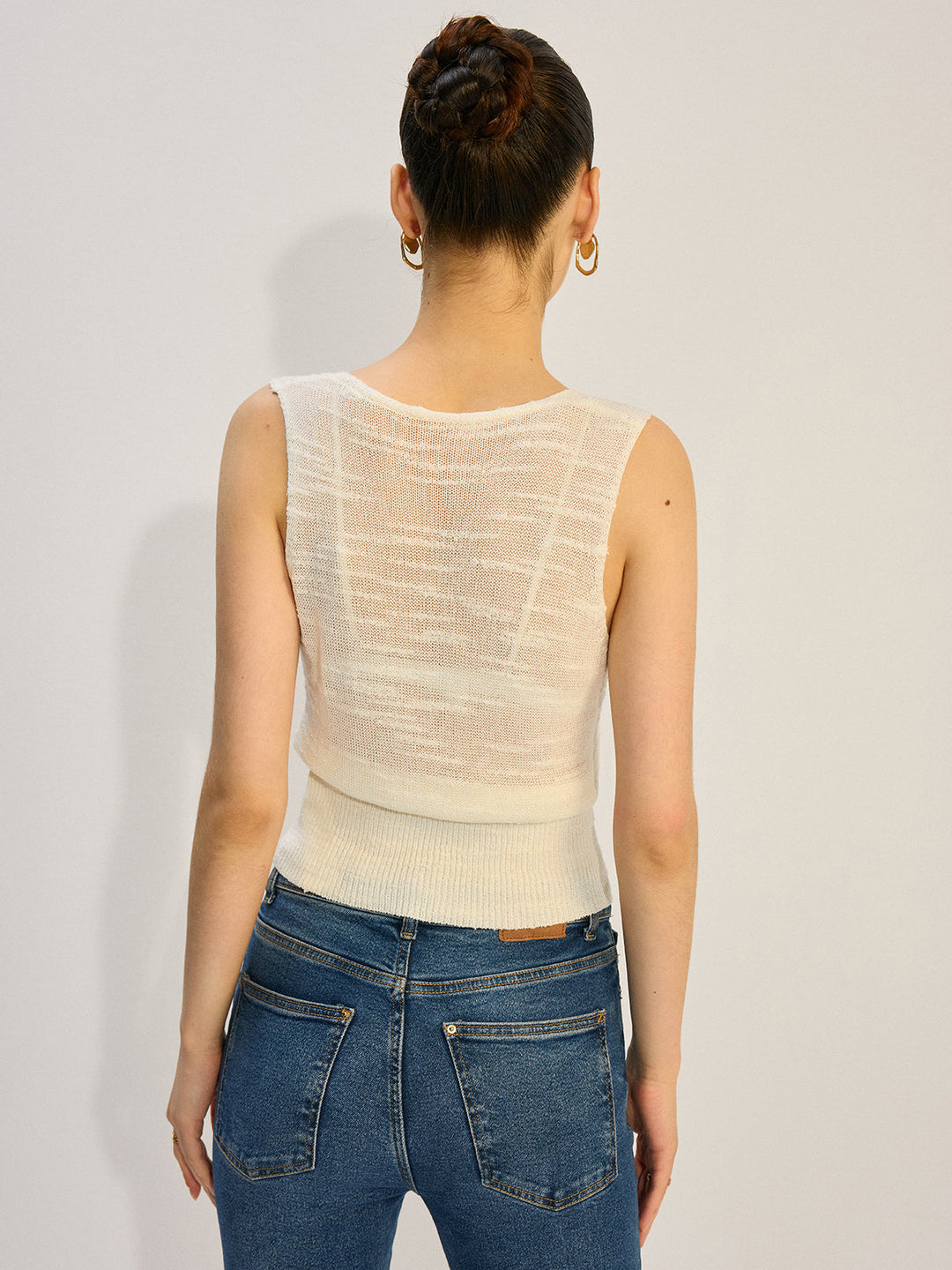 Metalldekor Strick-Tanktop