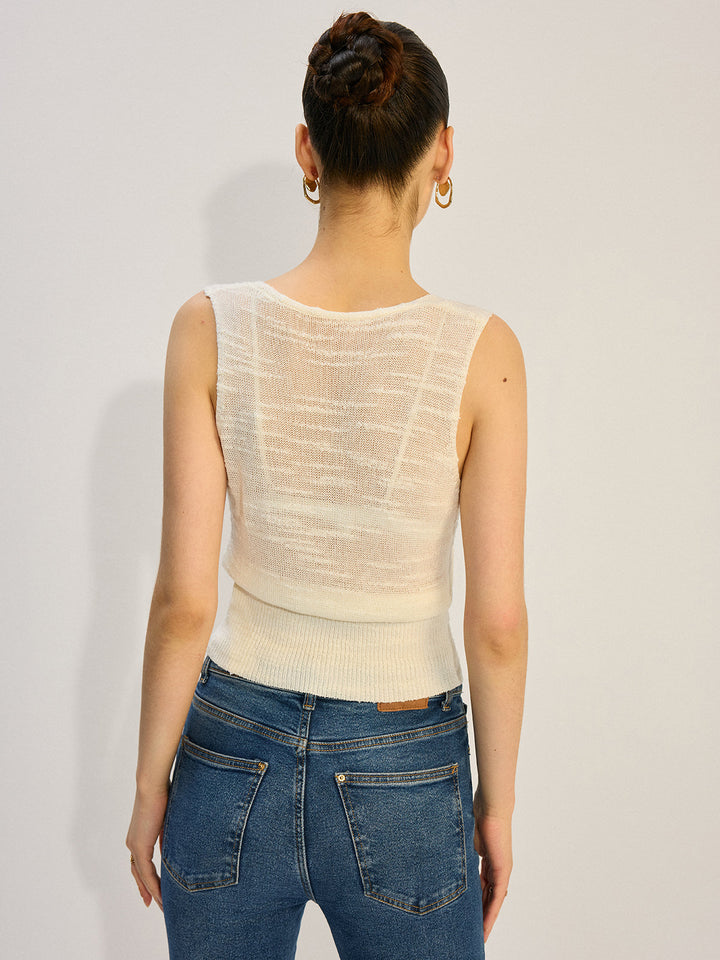 Metalldekor Strick-Tanktop