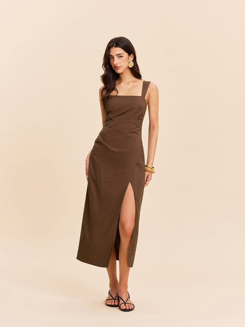 Cotton & Linen Slit Dress auf Deutsch
