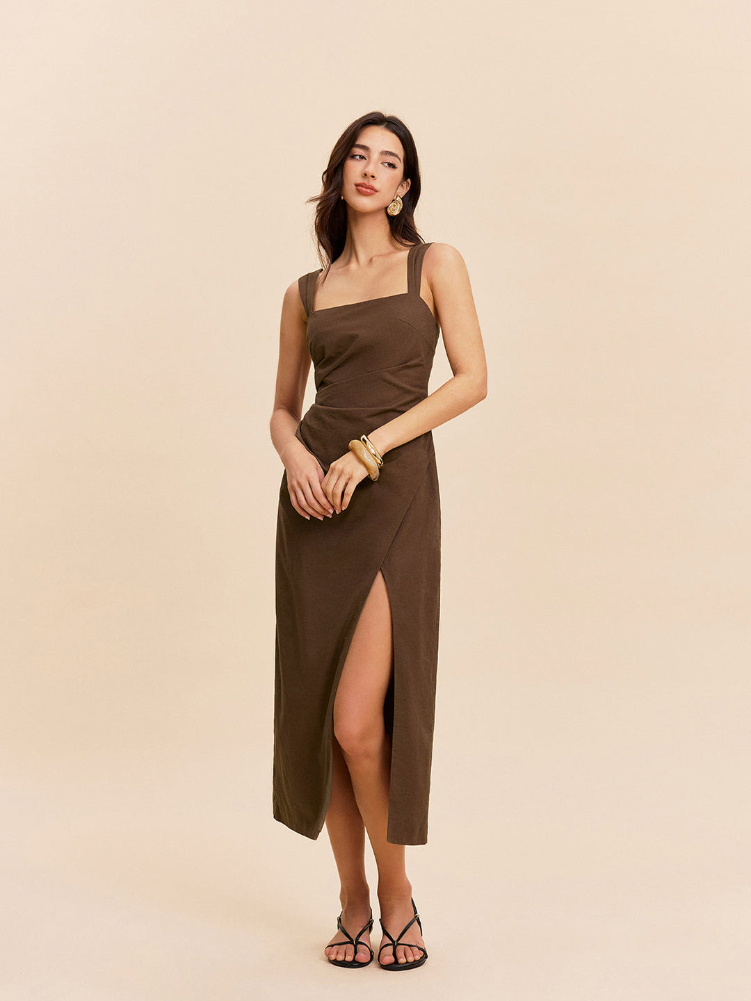 Cotton & Linen Slit Dress auf Deutsch