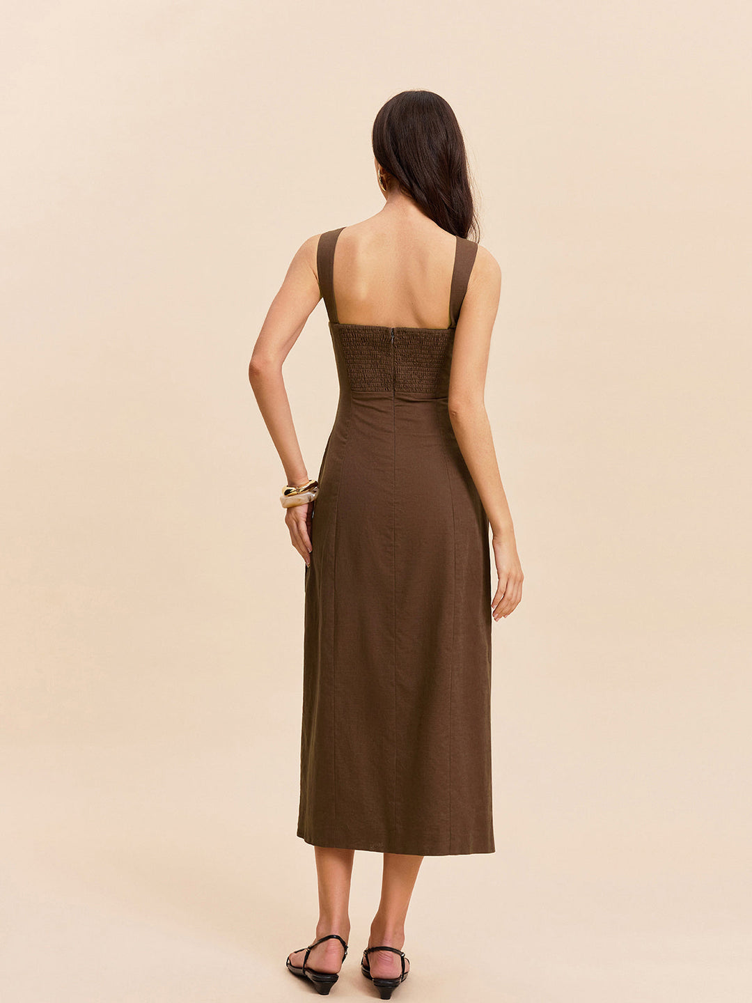 Cotton & Linen Slit Dress auf Deutsch