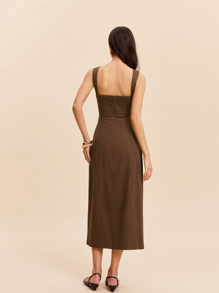Cotton & Linen Slit Dress auf Deutsch