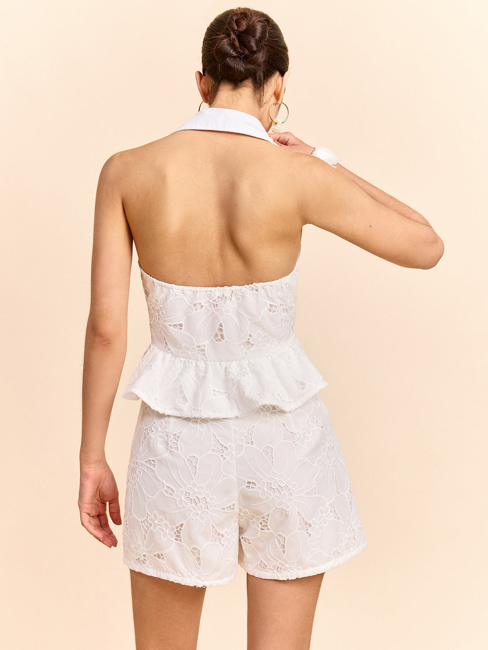 Halter Backless Top und Shorts Set