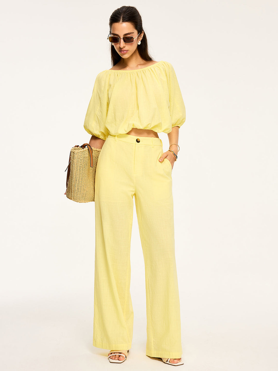 High-Waisted Wide-Leg Pants