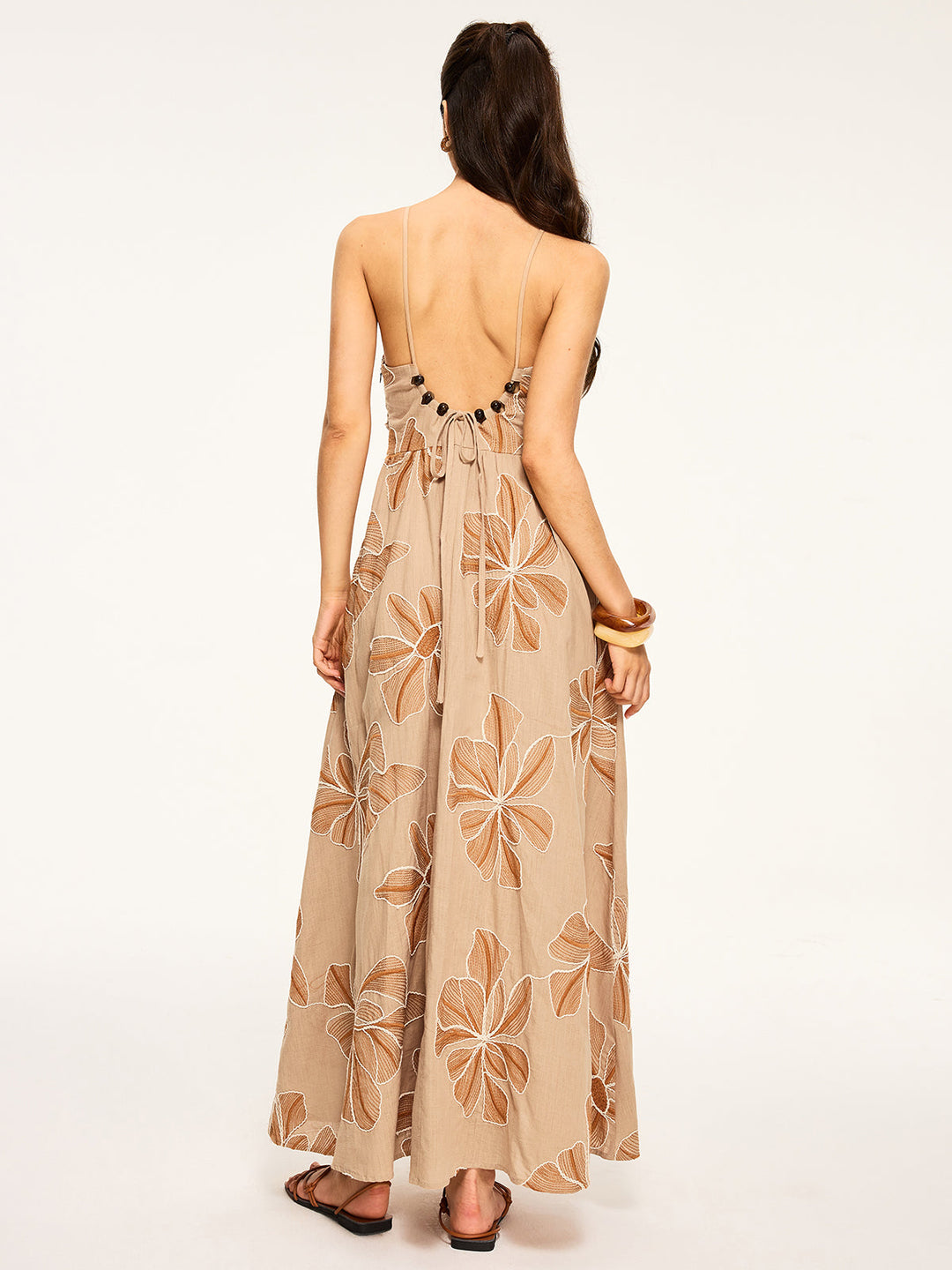Maxikleid mit Blumenprint und Rückenausschnitt