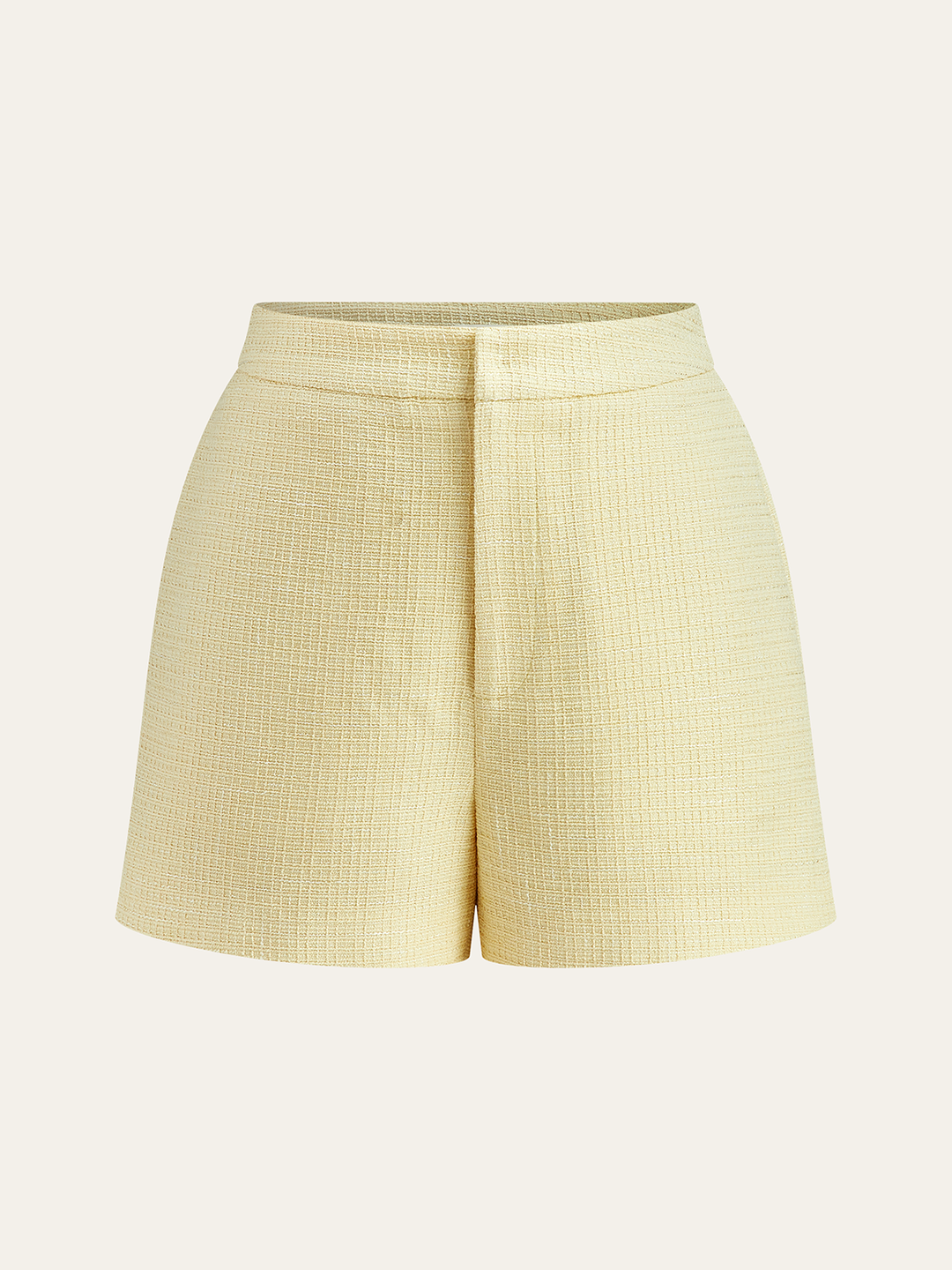 Perlknopfiger Tweed-Weste und Shorts-Set