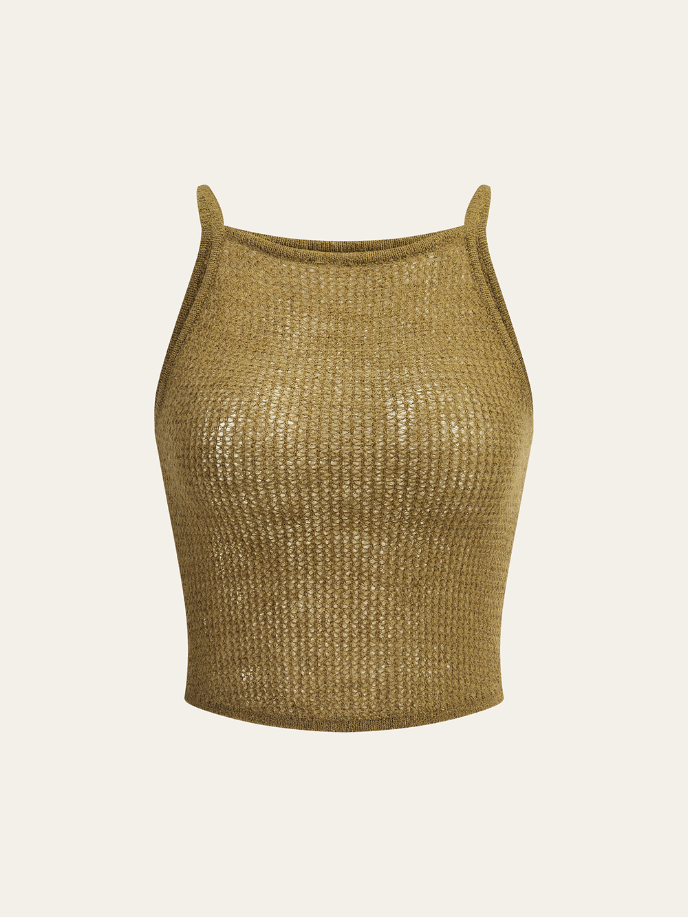 Halbdurchsichtiges Strick-Crop-Top