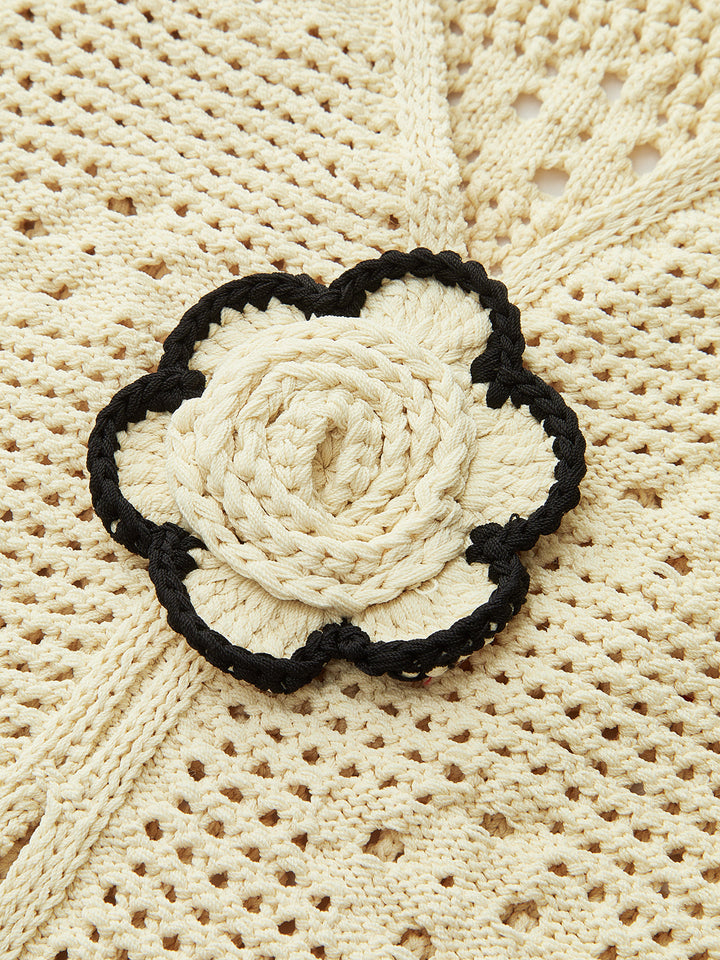 Häkelweste mit Blumenmuster