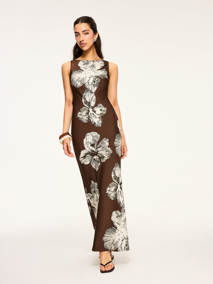 Geblümtes Kleid mit gebundenem Rückenausschnitt