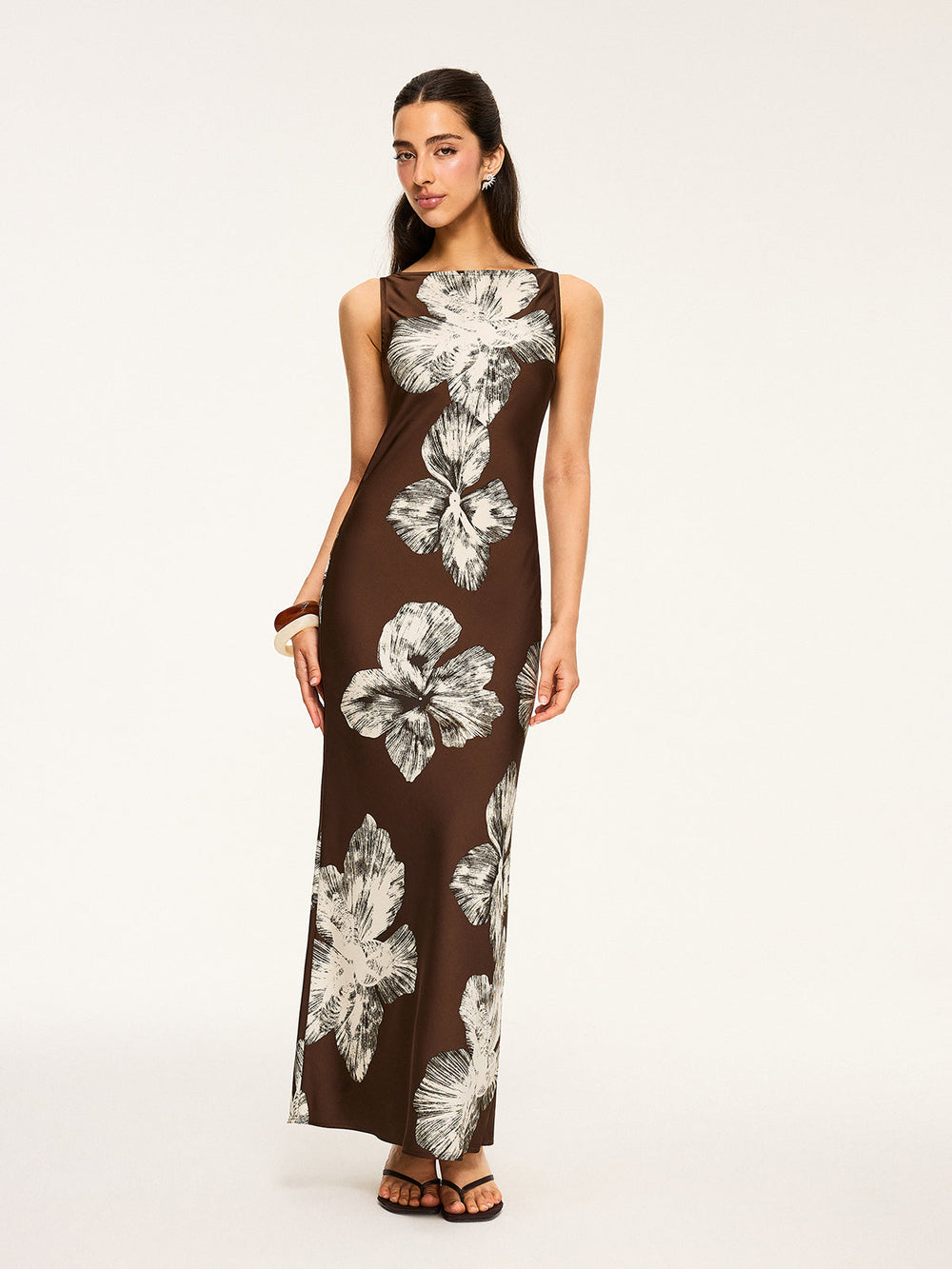 Geblümtes Kleid mit gebundenem Rückenausschnitt