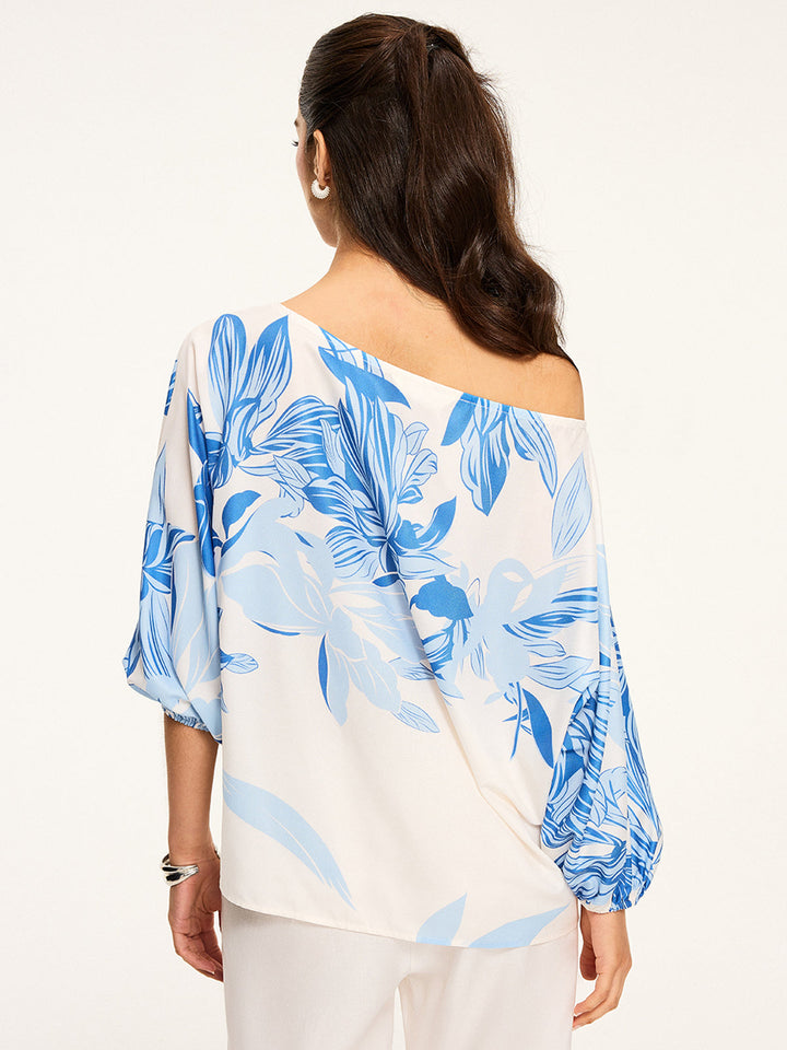 Off-Schulter-Bluse mit Blumenmuster