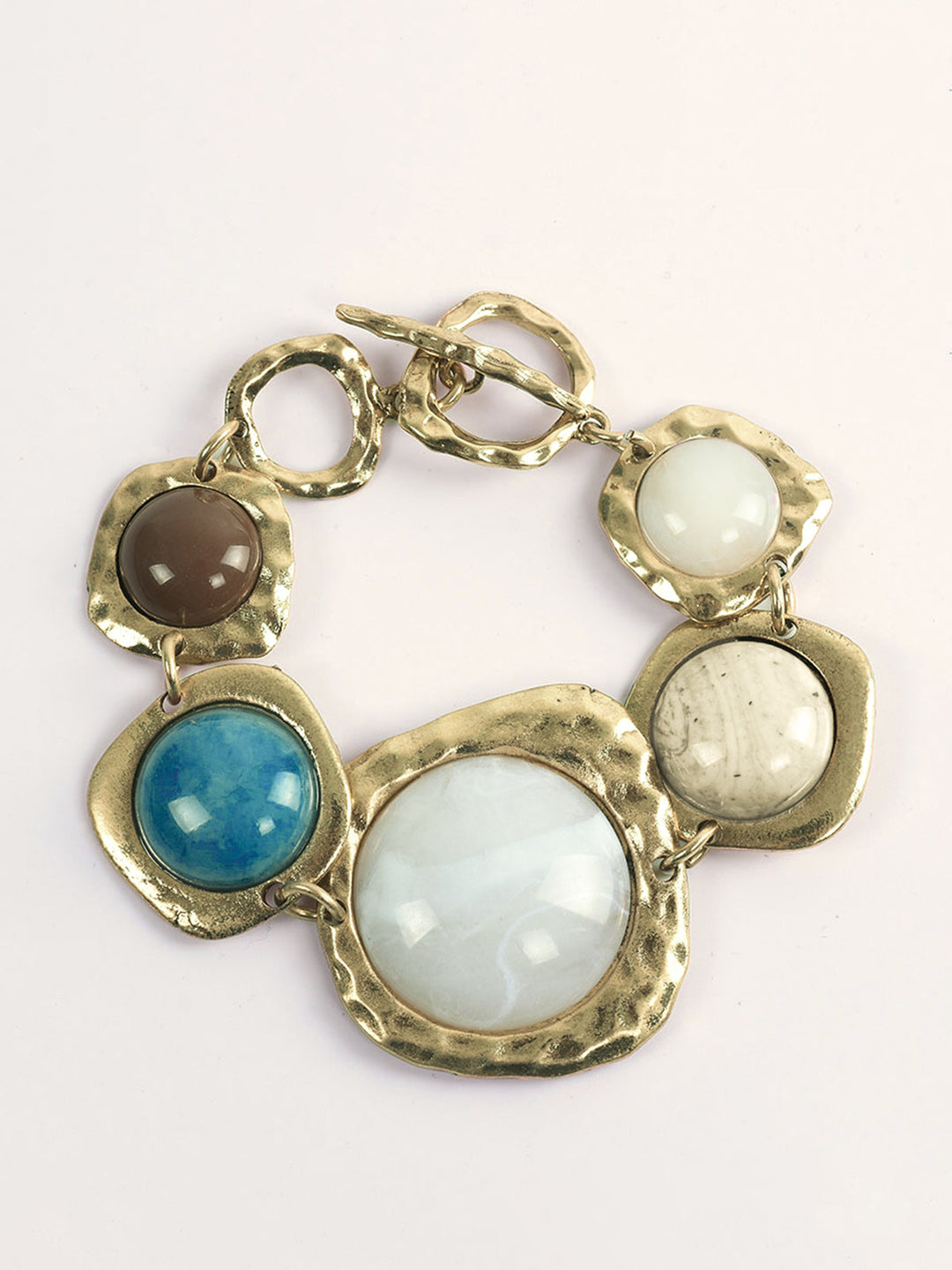 Statement Multi-Stone Golden Tone Armband