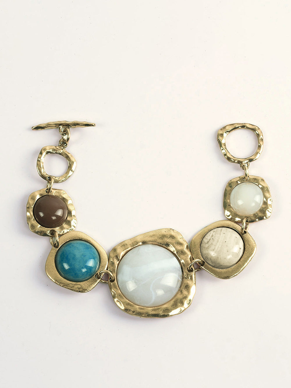 Statement Multi-Stone Golden Tone Armband