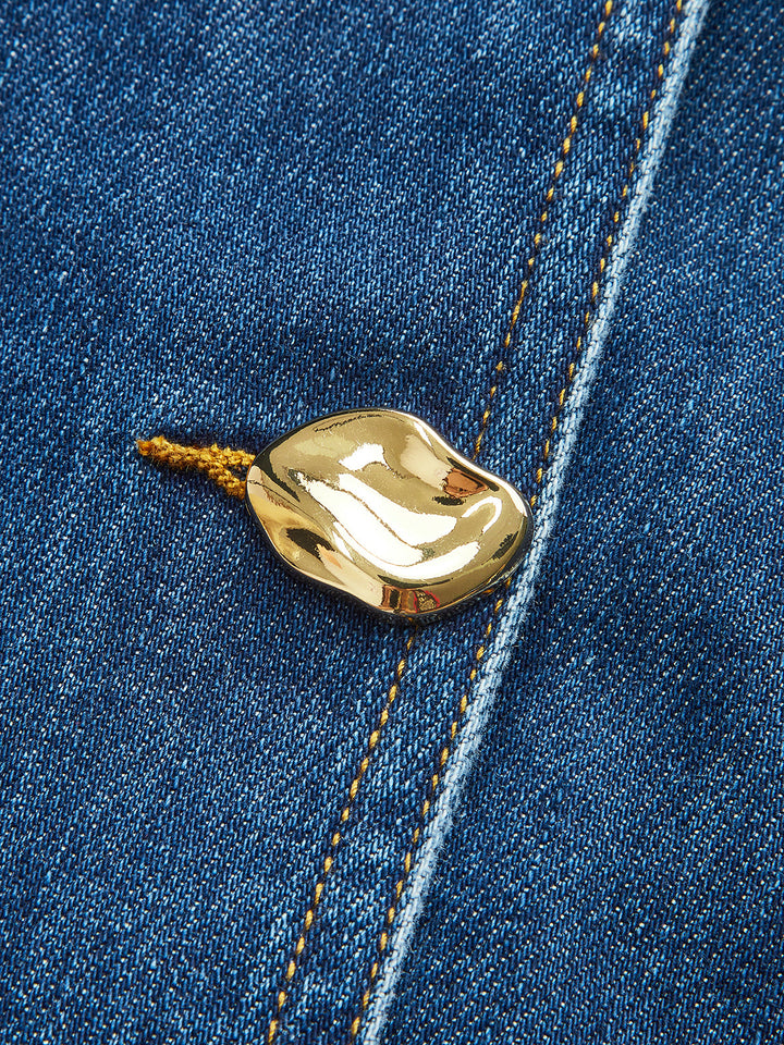 Taschenkleid aus Denim mit Gürtel