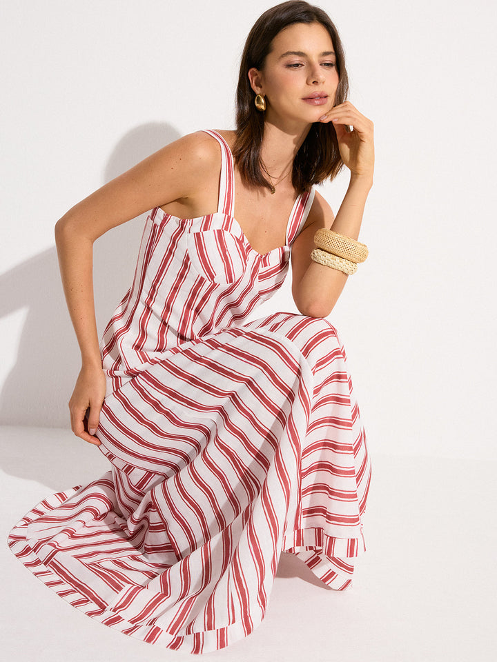 Gestreiftes Maxikleid