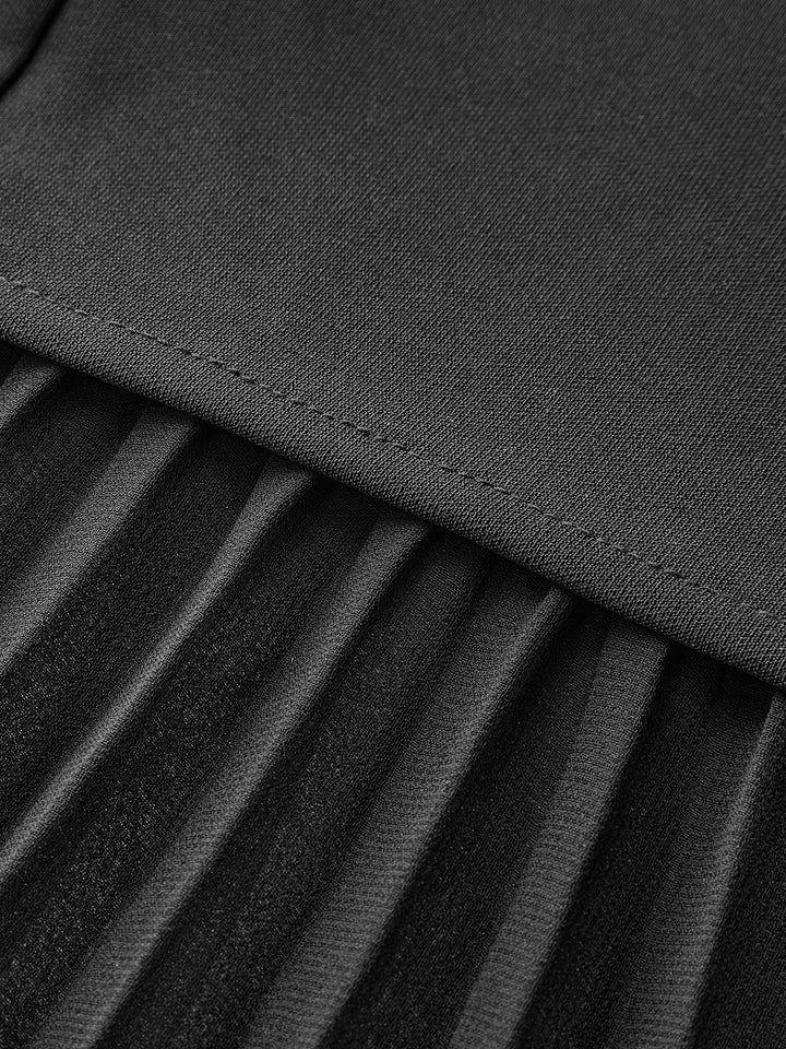 Plissierter Mesh-Saum Midirock