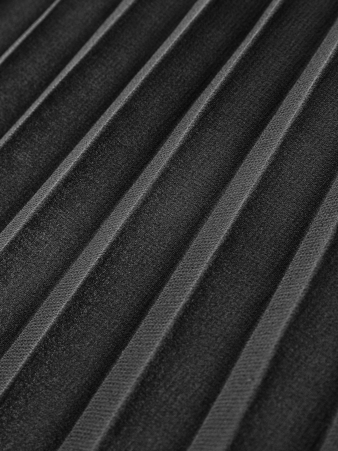 Plissierter Mesh-Saum Midirock