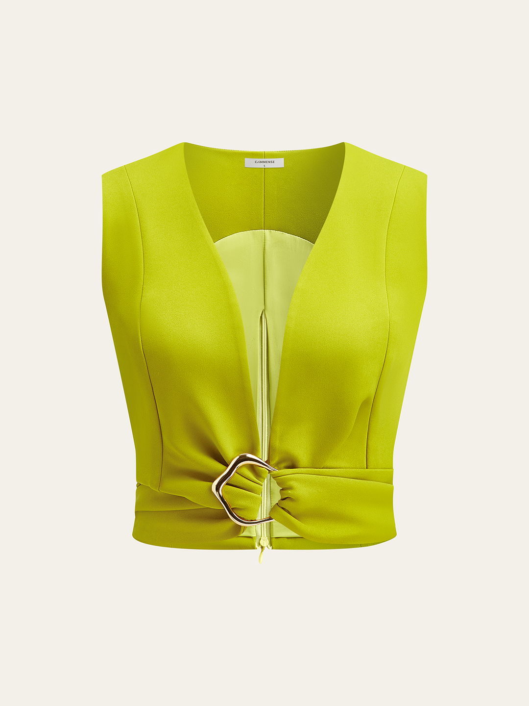 Ärmelloses Crop-Top mit Ringdetail aus Metall