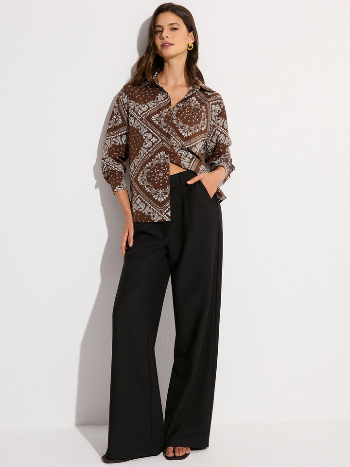 Paisley Print Oversized Hemdbluse