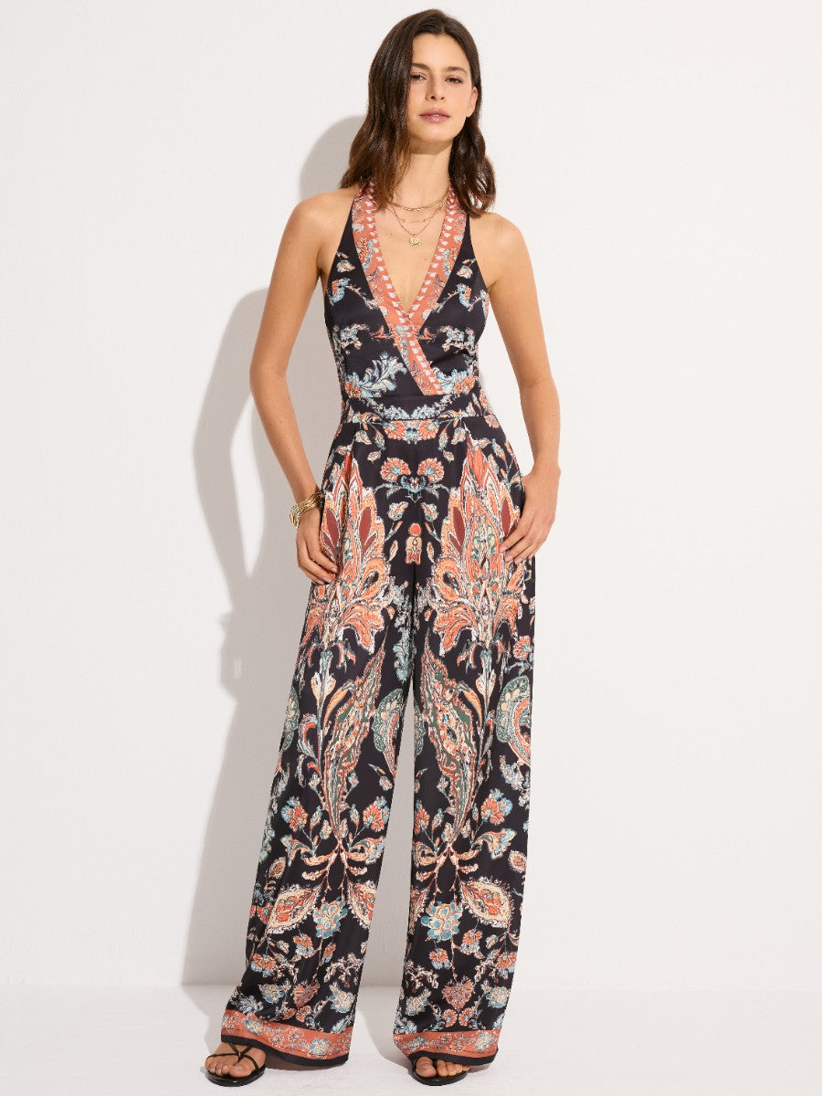 Paisley Print Neckholder-Jumpsuit