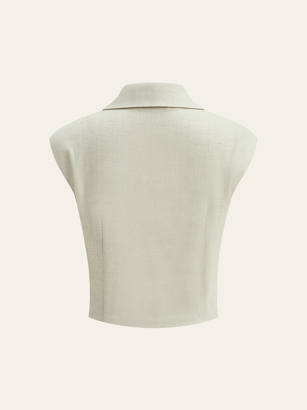 Leinenmischung Cropped Bluse mit gekreuztem Wickeldetail