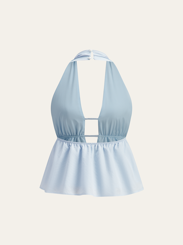 Halter Neck Top und Kordelzugrock-Set
