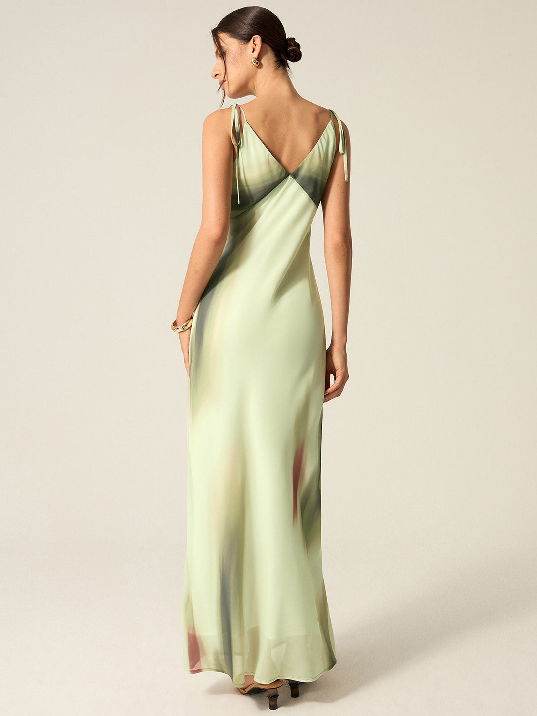 V-Ausschnitt Maxikleid mit Print