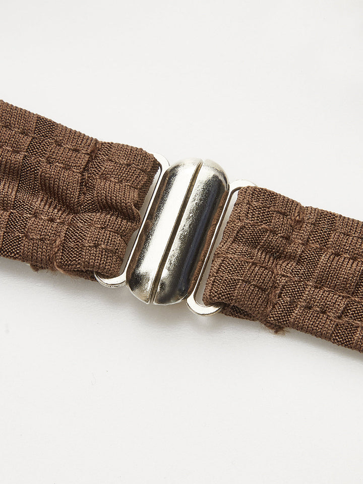 Geripptes Bikini-Set mit Rüschenbesatz